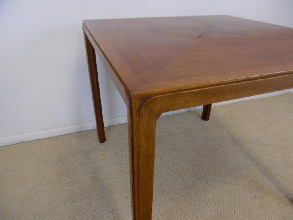 American Walnut Game Table with Inlay by Edward Wormley for Dunbar