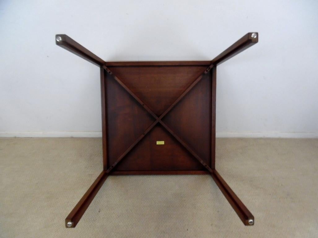 20th Century Walnut Game Table with Inlay by Edward Wormley for Dunbar