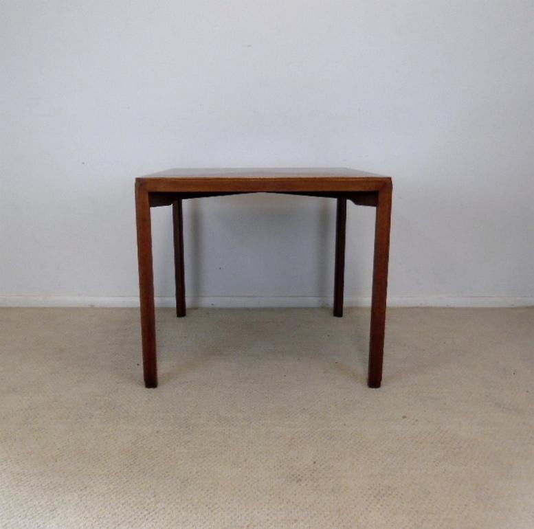 Wood Walnut Game Table with Inlay by Edward Wormley for Dunbar