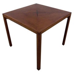 Walnut Game Table with Inlay by Edward Wormley for Dunbar