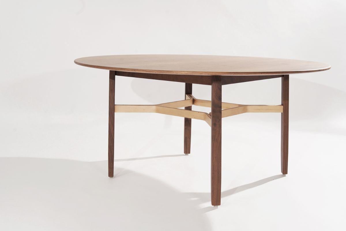 Maple Walnut Games Table by Lewis Butler for Knoll, 1950s For Sale