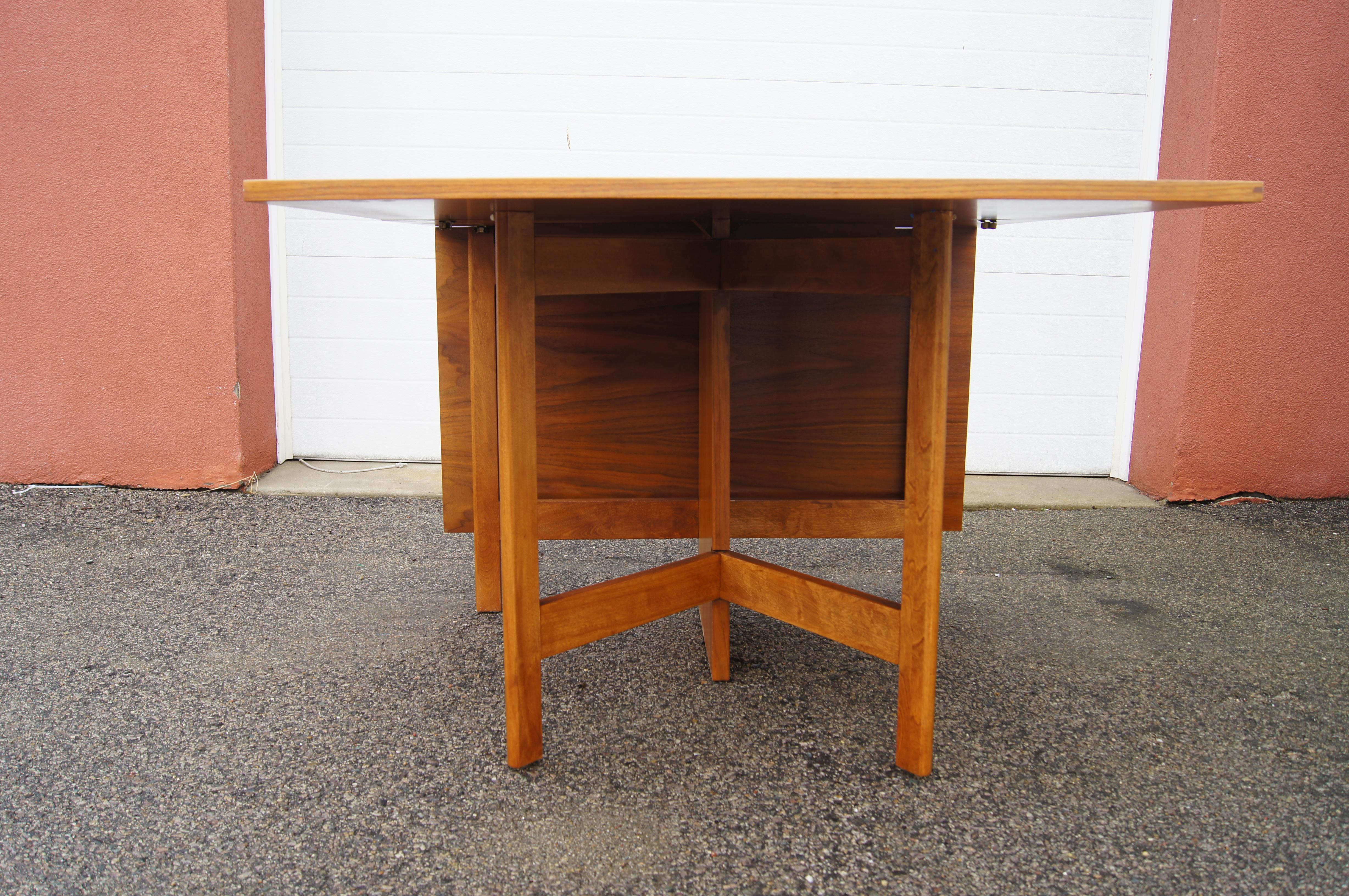 American Walnut Gate Leg Dining Table, Model 4656, by George Nelson for Herman Miller