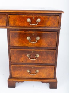 Walnut Gentlemans Desk Writing Table Georgian Revival Pedestal