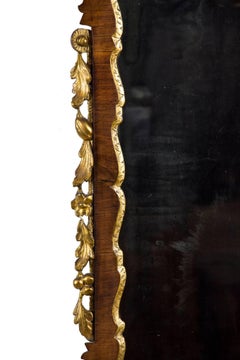 Walnut George II / Chippendale Mirror with Swan's Neck Pediment and Eagle, 1780