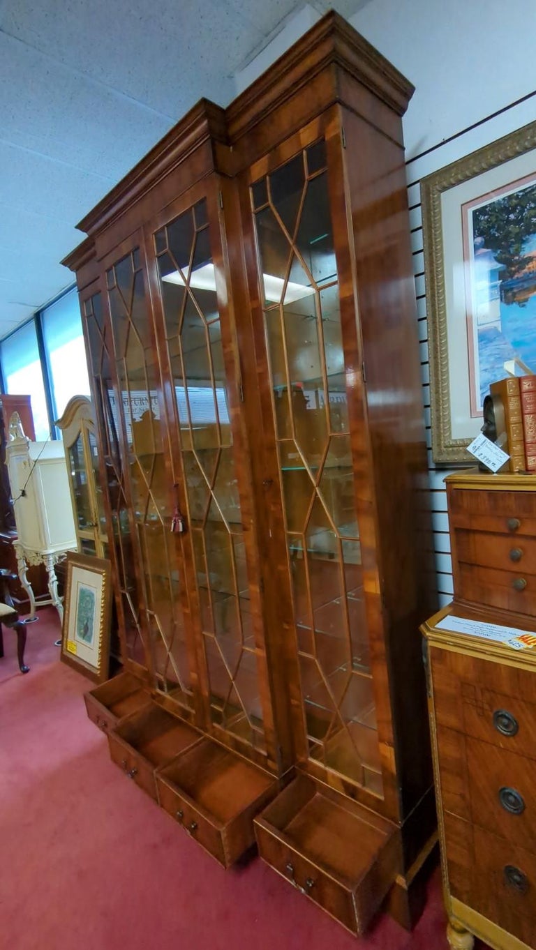 Walnut Lighted Breakfront China For Sale at 1stDibs