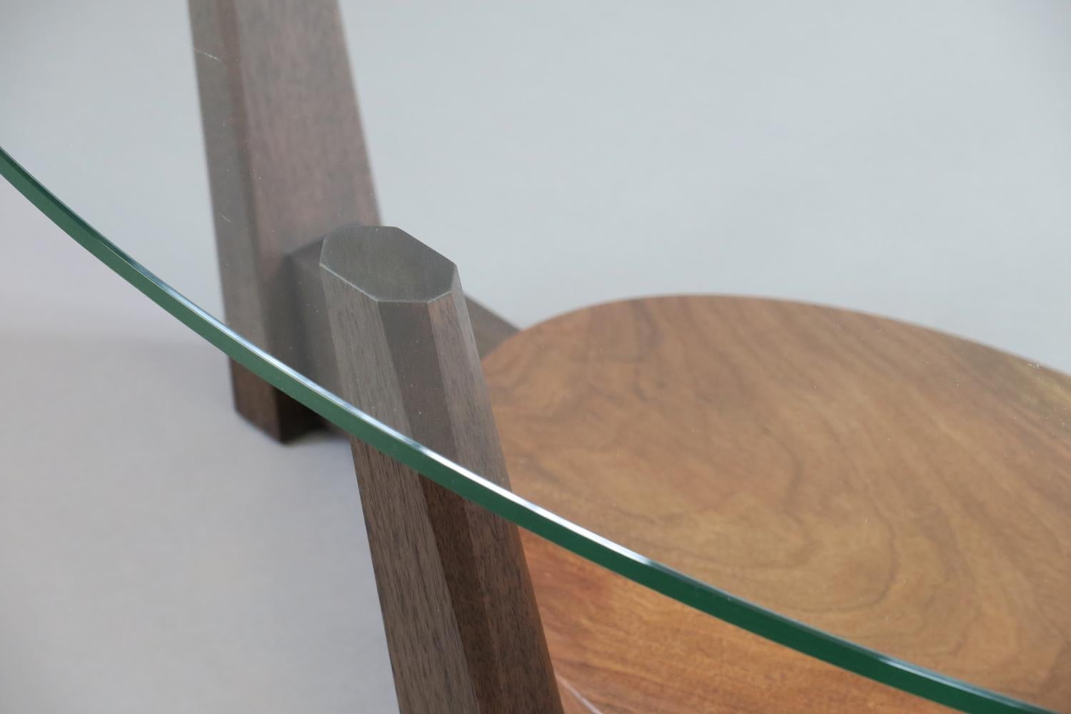 Walnut, Glass Coffee Table -Thomas Throop/ Black Creek Designs - Made to Order For Sale 3