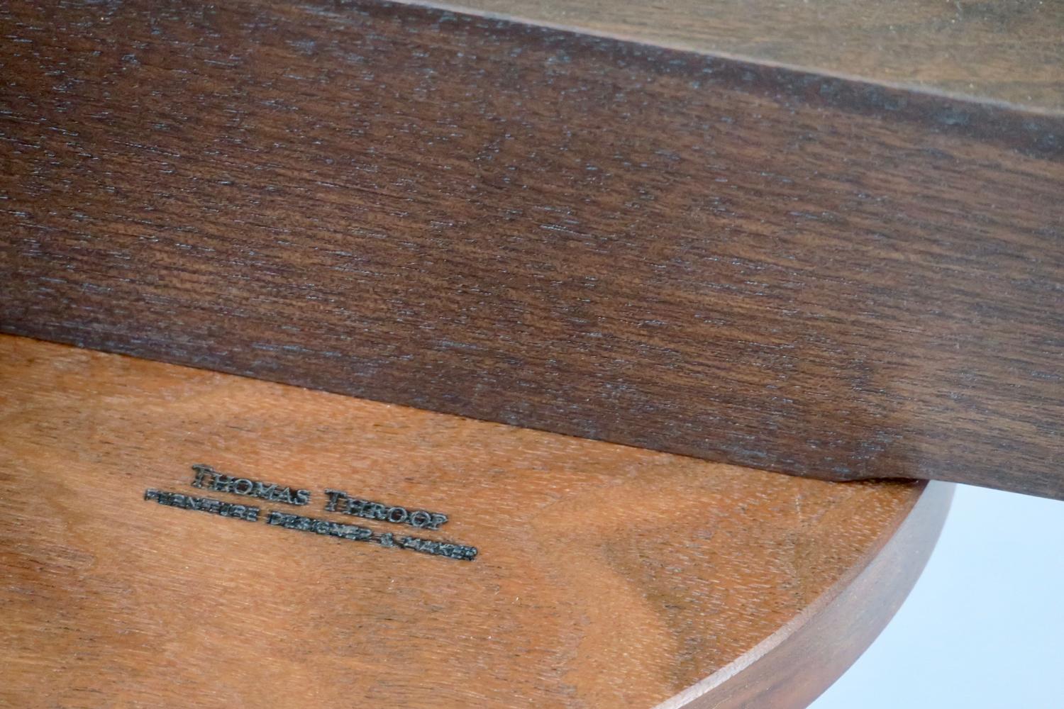 Contemporary Walnut, Glass Coffee Table -Thomas Throop/ Black Creek Designs - Made to Order For Sale