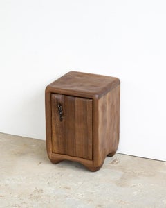 Walnut & Glazed Ceramic Night Stand by Alexander Knysch