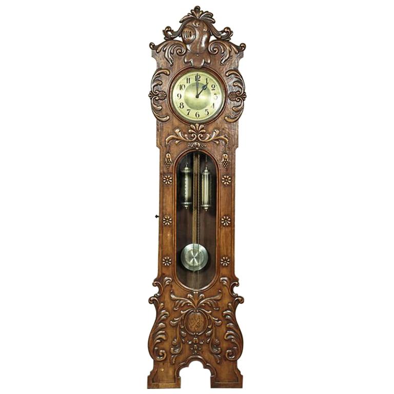 Walnut Grandfather Clock, circa 1910