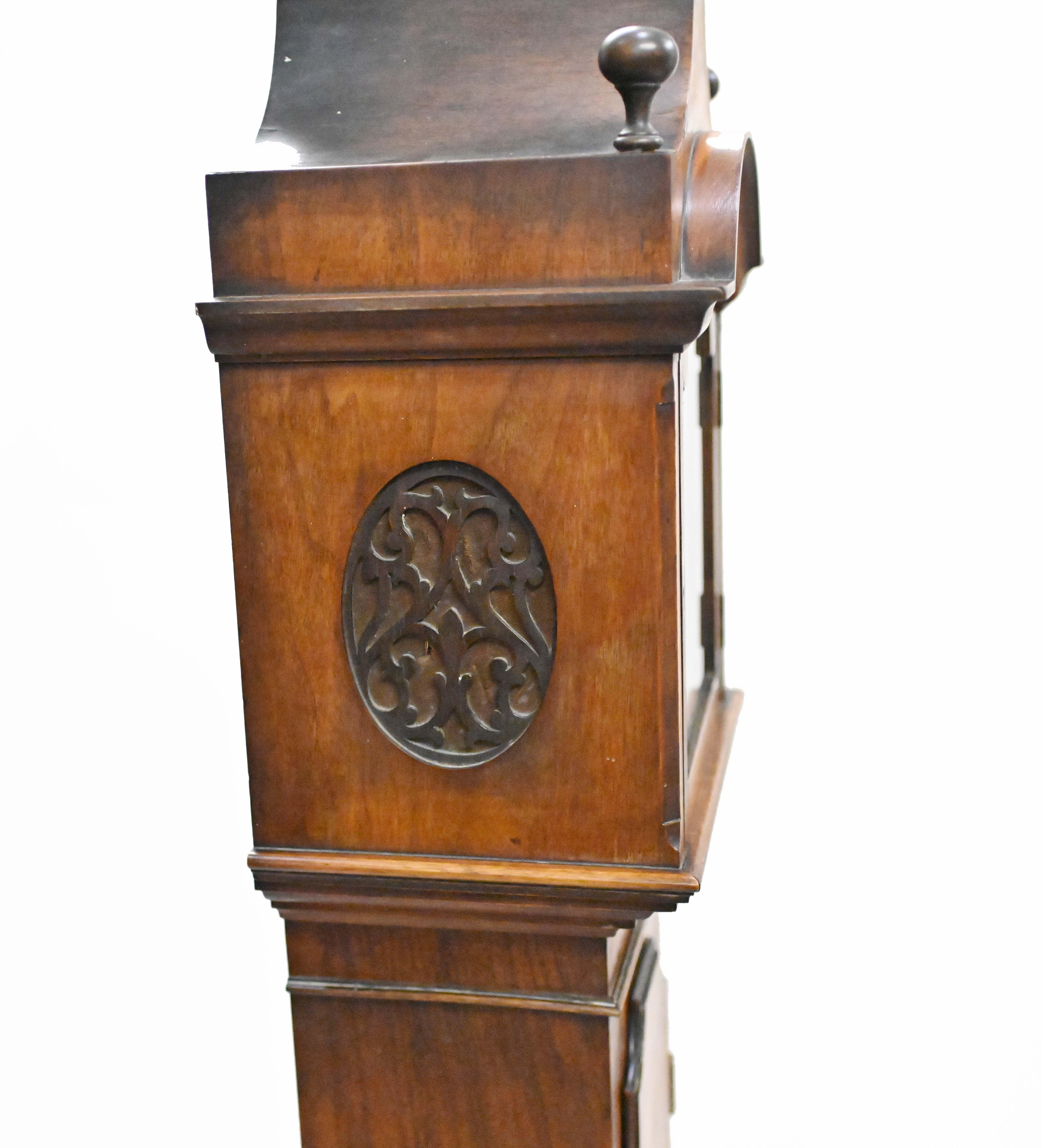 Walnut Grandmother Clock Chiming Walnut Tempus Fugit 4