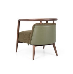 Noyer, tissu vert Fauteuil Modernity Essex