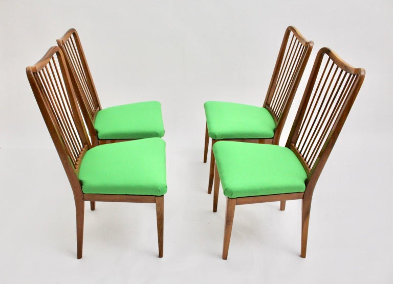 Green Fabric Vintage Dining Chairs by Oswald Haerdtl attributed, Vienna, 1950s For Sale 1