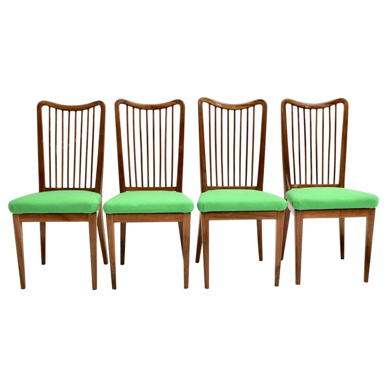 Green Fabric Vintage Dining Chairs by Oswald Haerdtl attributed, Vienna, 1950s For Sale