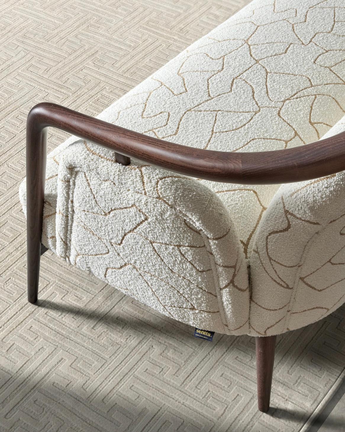 Canapé Modernity Essex en noyer et cuir vert en vente 3