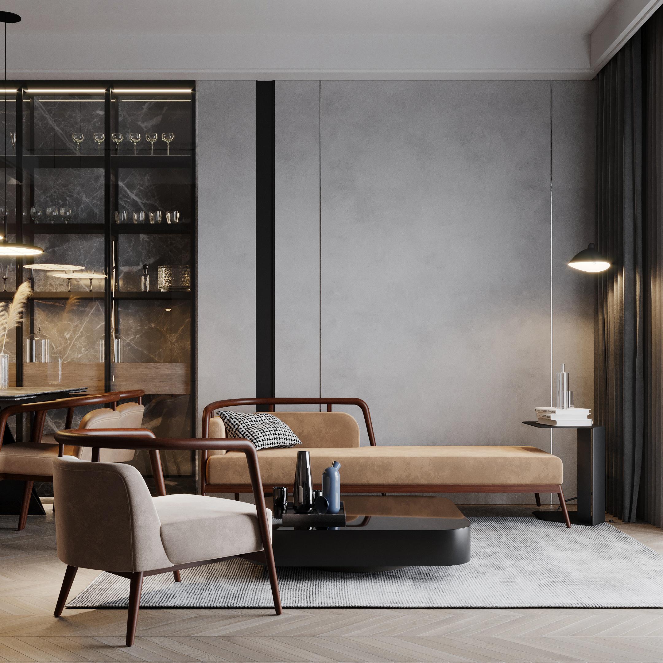 Noyer, vert Fauteuil moderne Essex Neuf - En vente à New York, NY