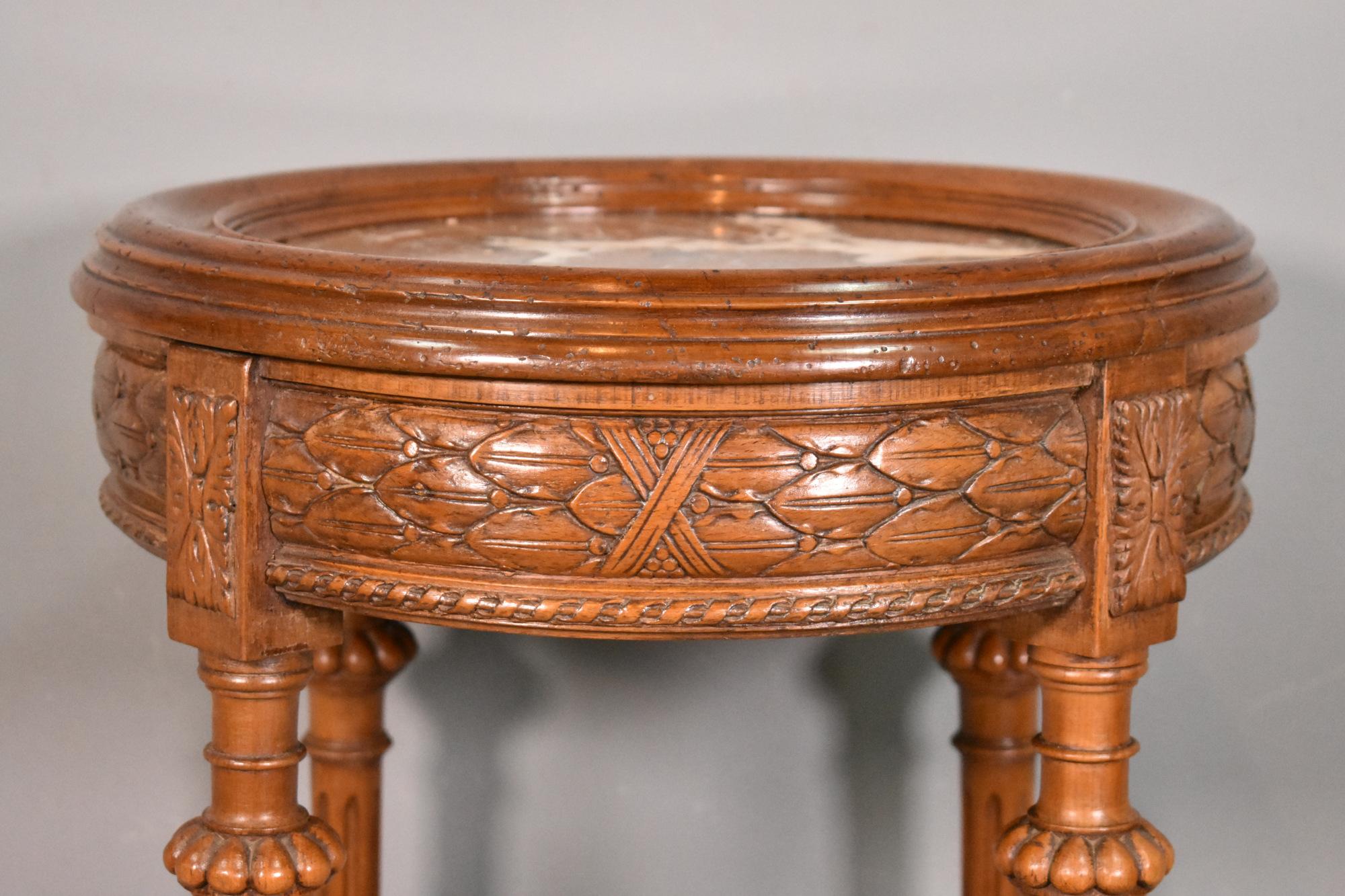 French Walnut Gueridon Side Table Directoire Period For Sale