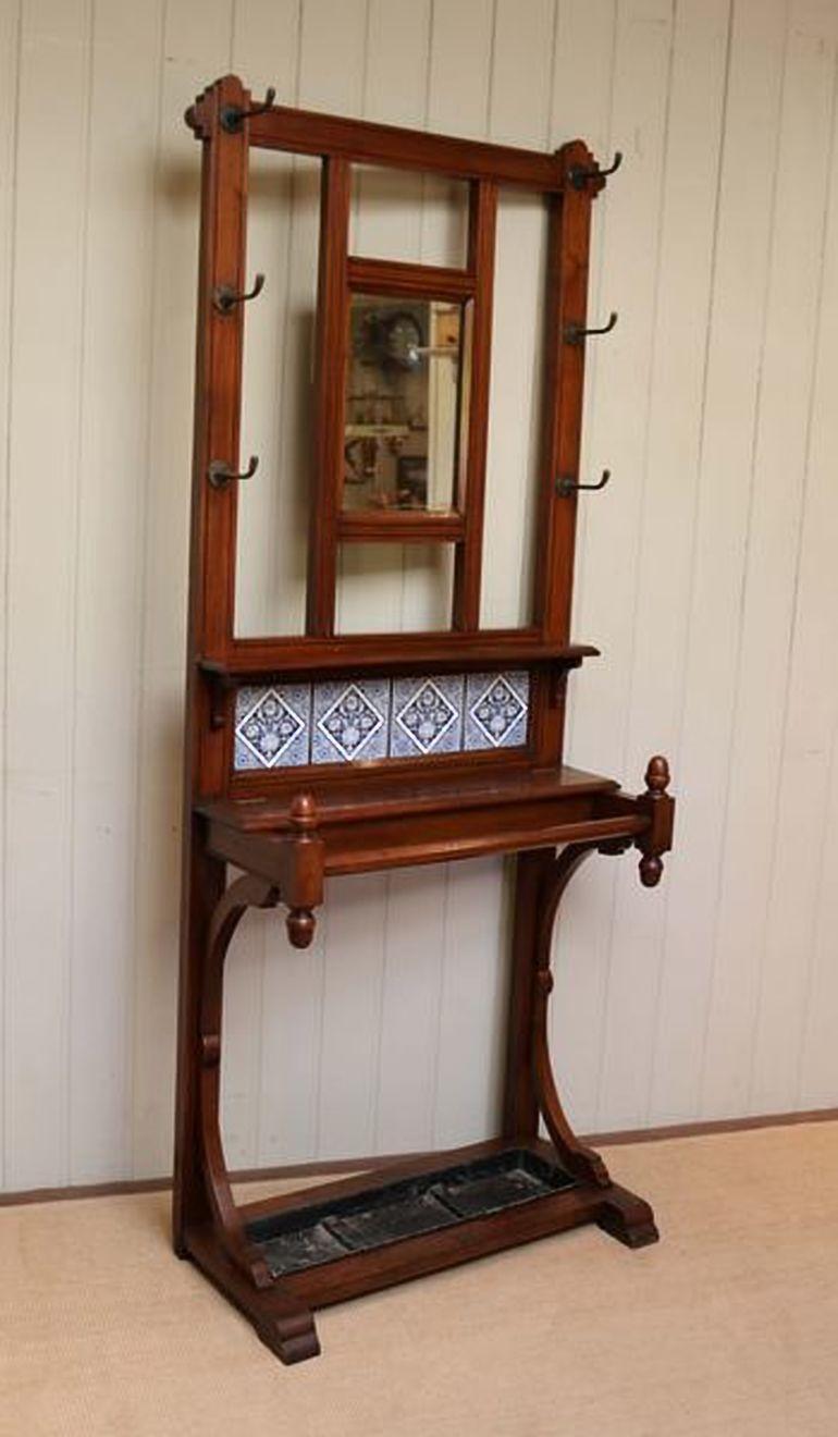 Woodwork Walnut Hall Stand For Sale