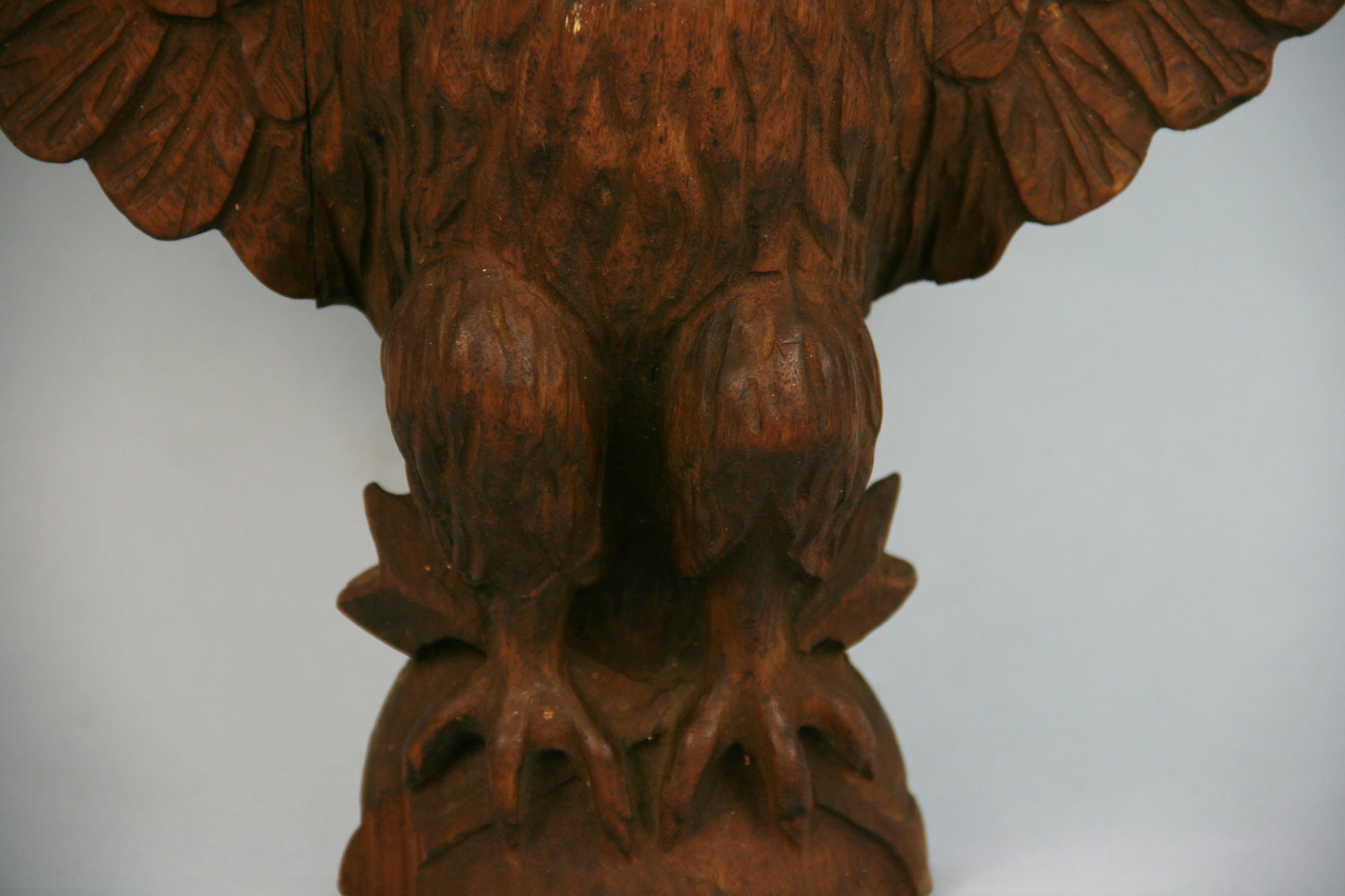 Águila de nogal tallada a mano Elemento arquitectónico de finales del s. XIX 7
