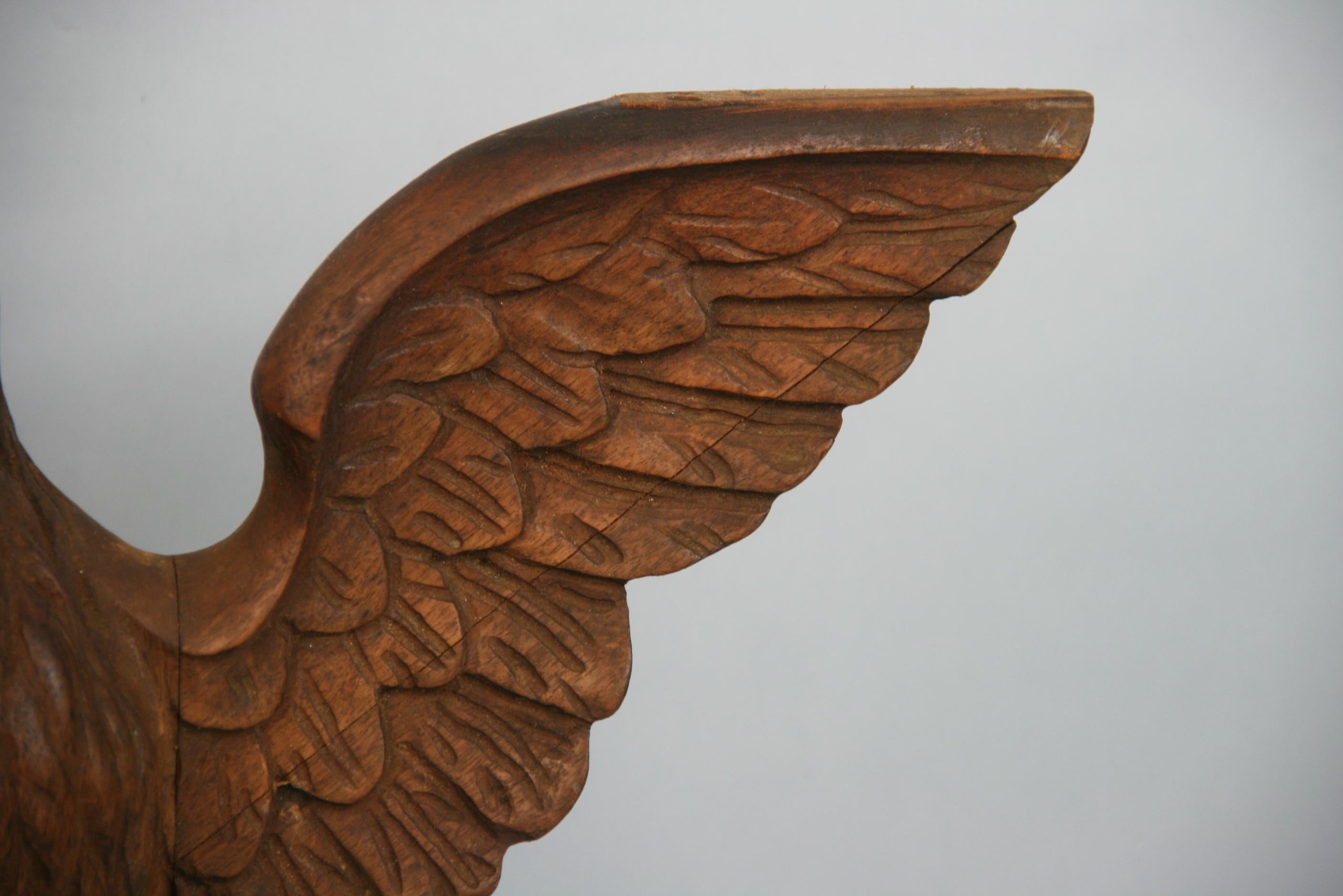 Águila de nogal tallada a mano Elemento arquitectónico de finales del s. XIX 4