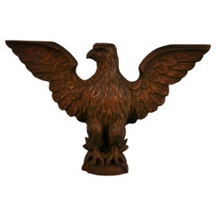Walnut Hand Carved Eagle Architectural Element Late 19th C
