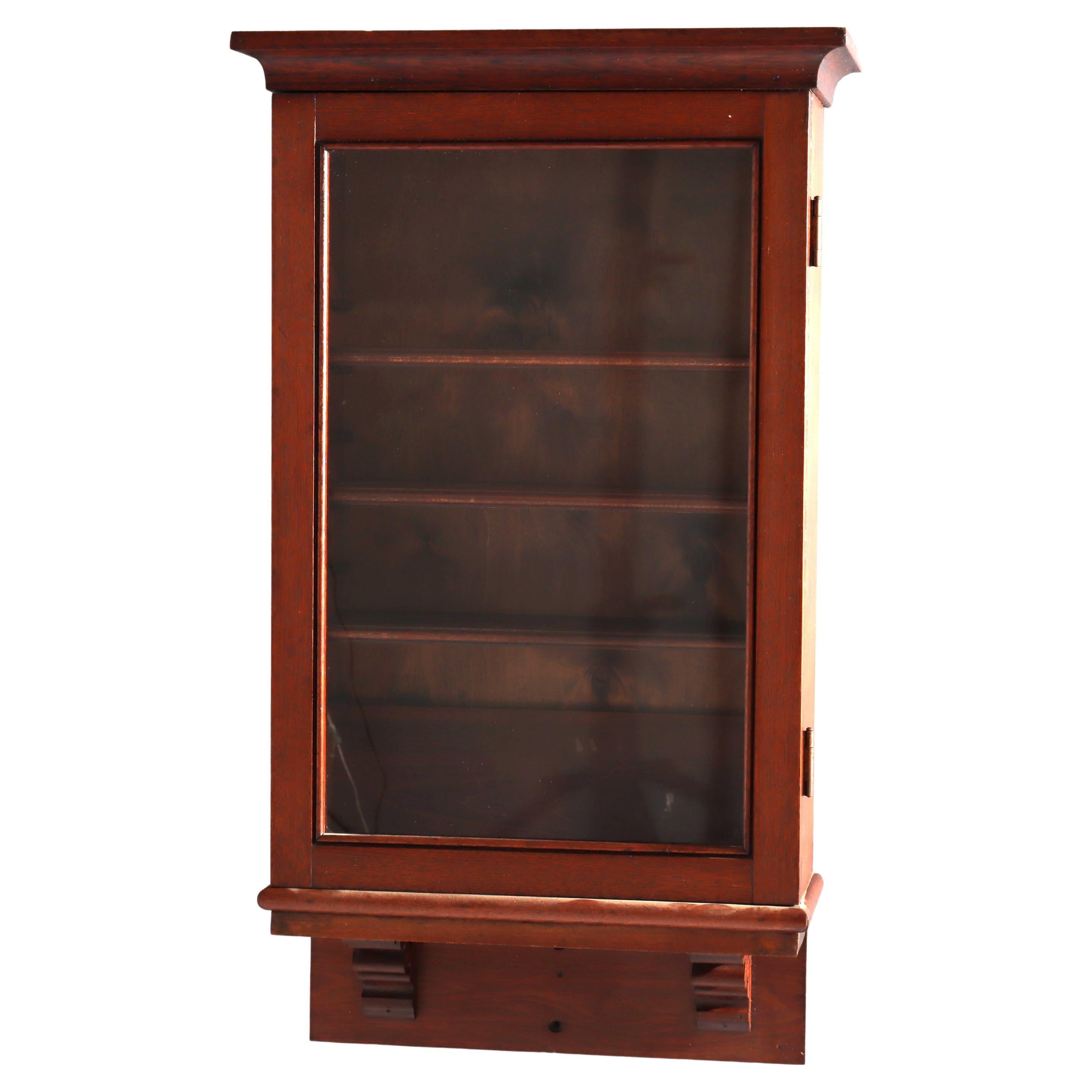 Walnut Hanging Curio Cabinet 20thC