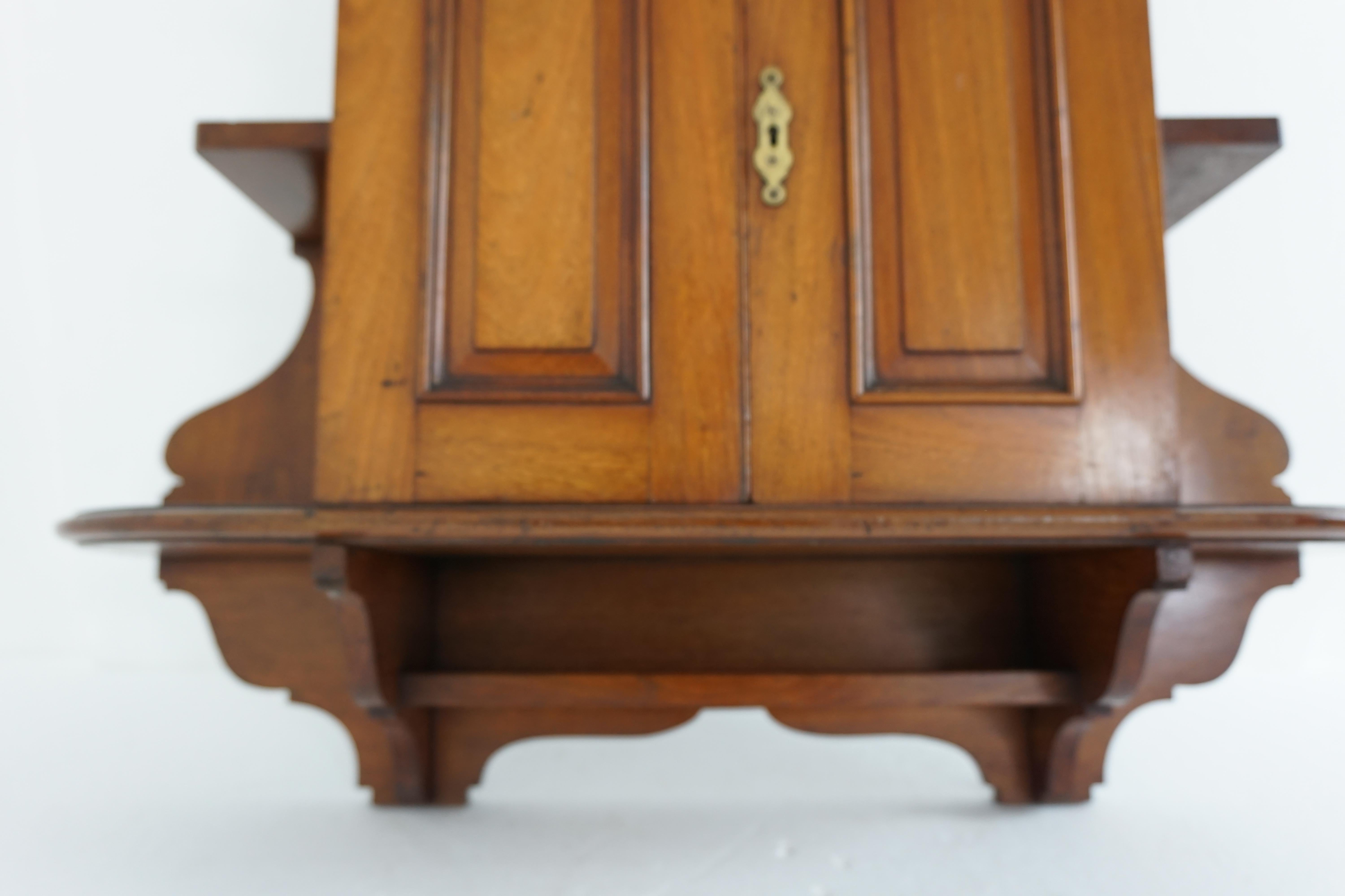 Walnut Hanging Smokers, Wall Cabinet, Antique Furniture, Scotland, 1890 1889 2