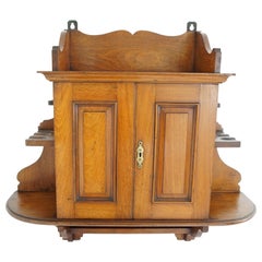 Walnut Hanging Smokers, Wall Cabinet, Antique Furniture, Scotland, 1890 1889