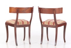 Walnut Hardwood Pair of Klismos Chairs