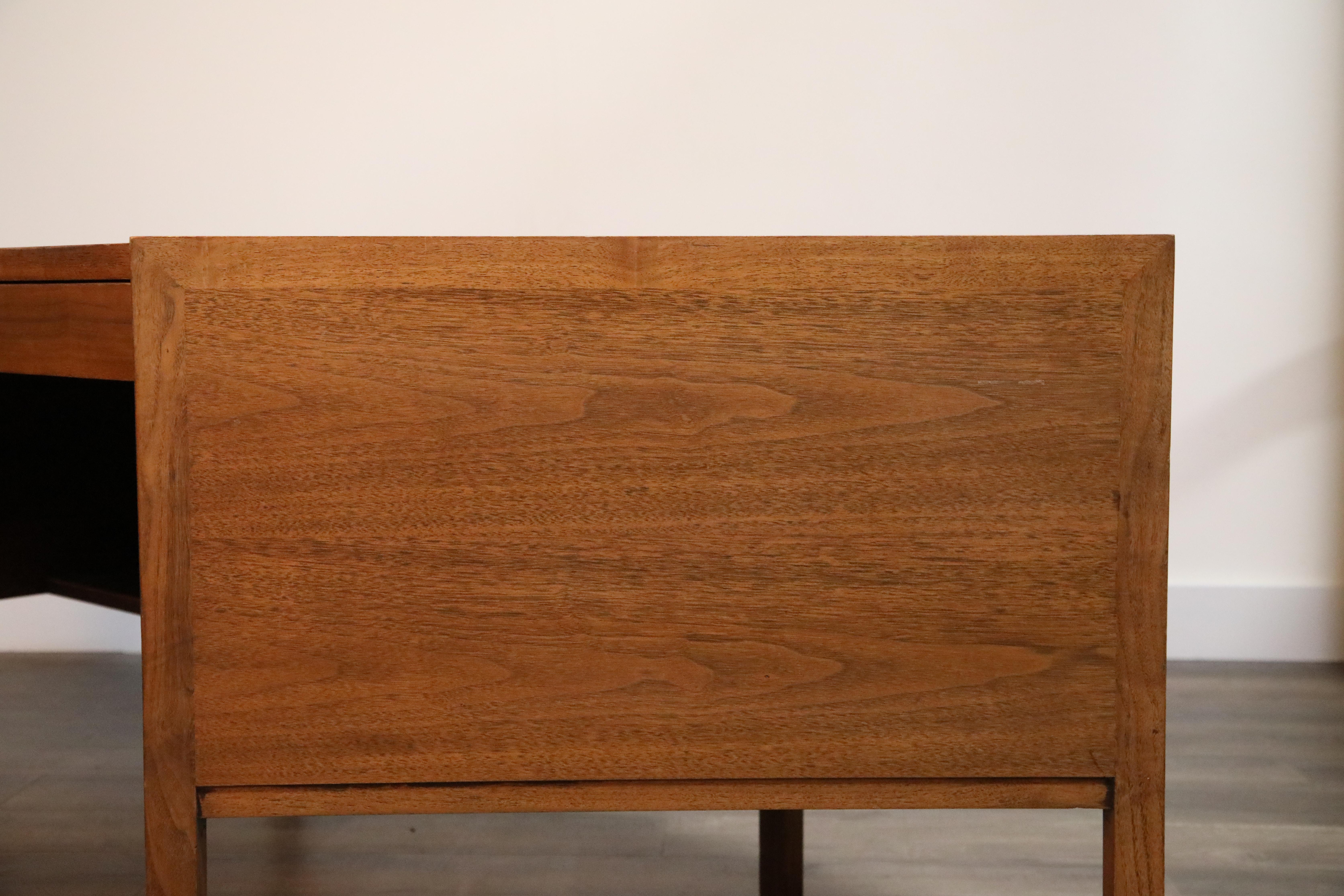 Mid-20th Century Walnut Hexagon Desk by Edward Wormley for Dunbar, Signed, circa 1960