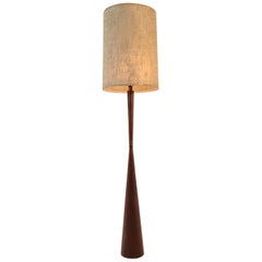 Walnut Hourglass Floor Lamp by Raymond Pfennig for Zina Lamp Co.