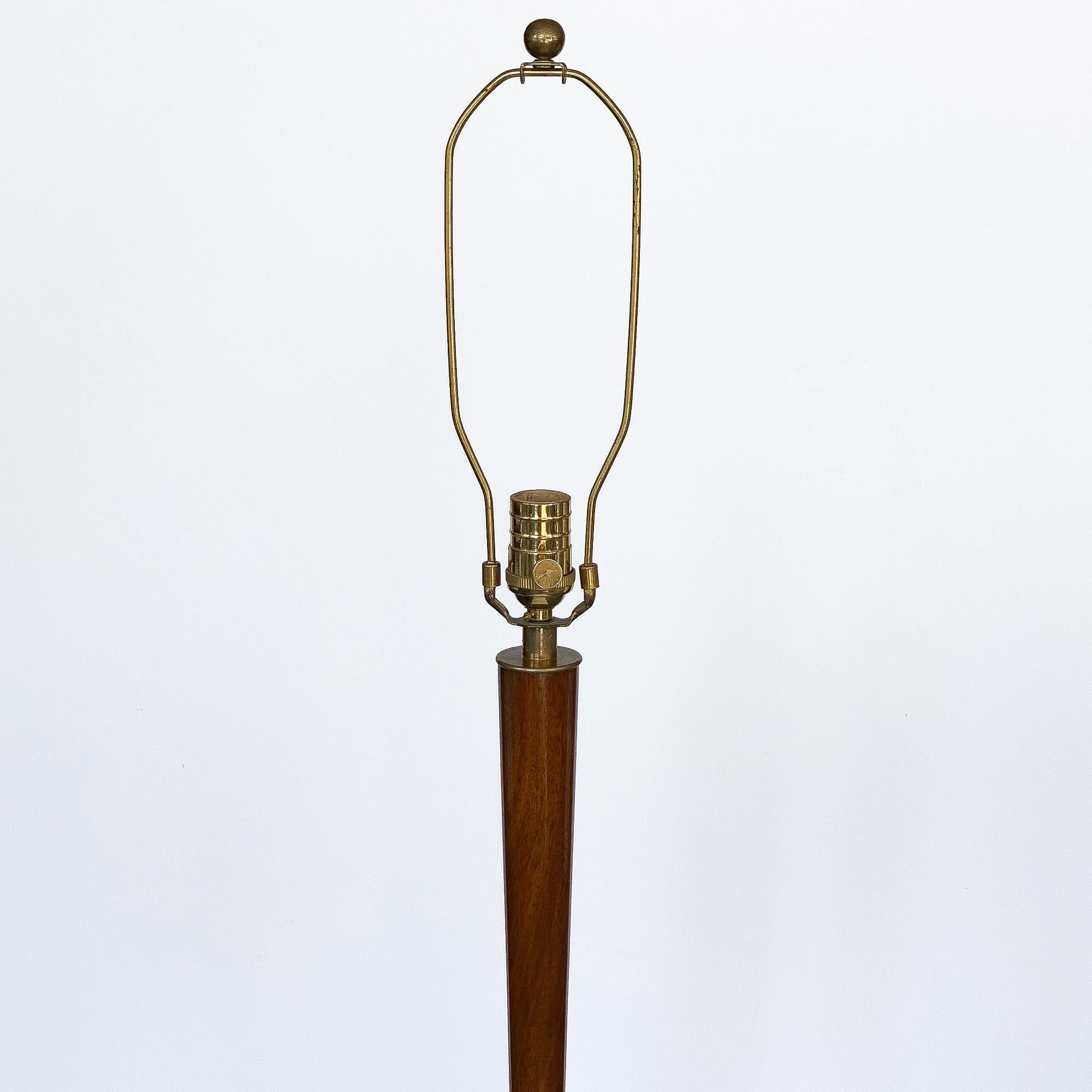 Walnut Hourglass Floor Lamp in the Manner of Raymond Pfenning  1