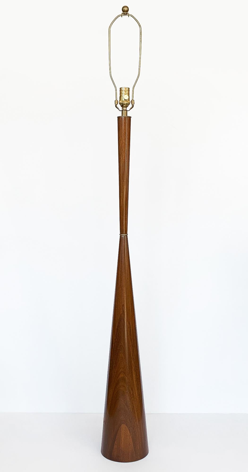 Walnut Hourglass Floor Lamp in the Manner of Raymond Pfenning at 1stDibs