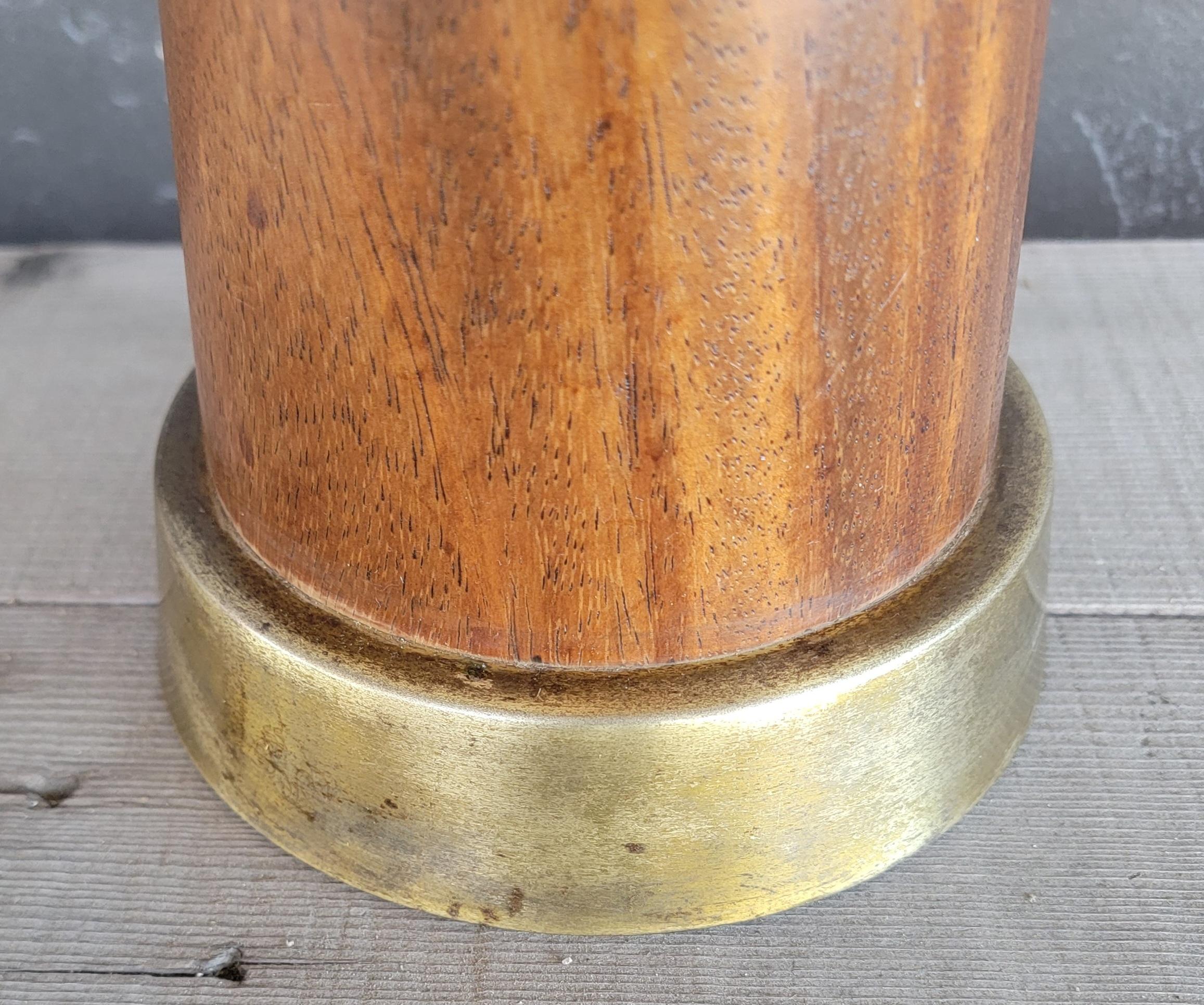 American Walnut Hourglass Table Lamp 1960's For Sale