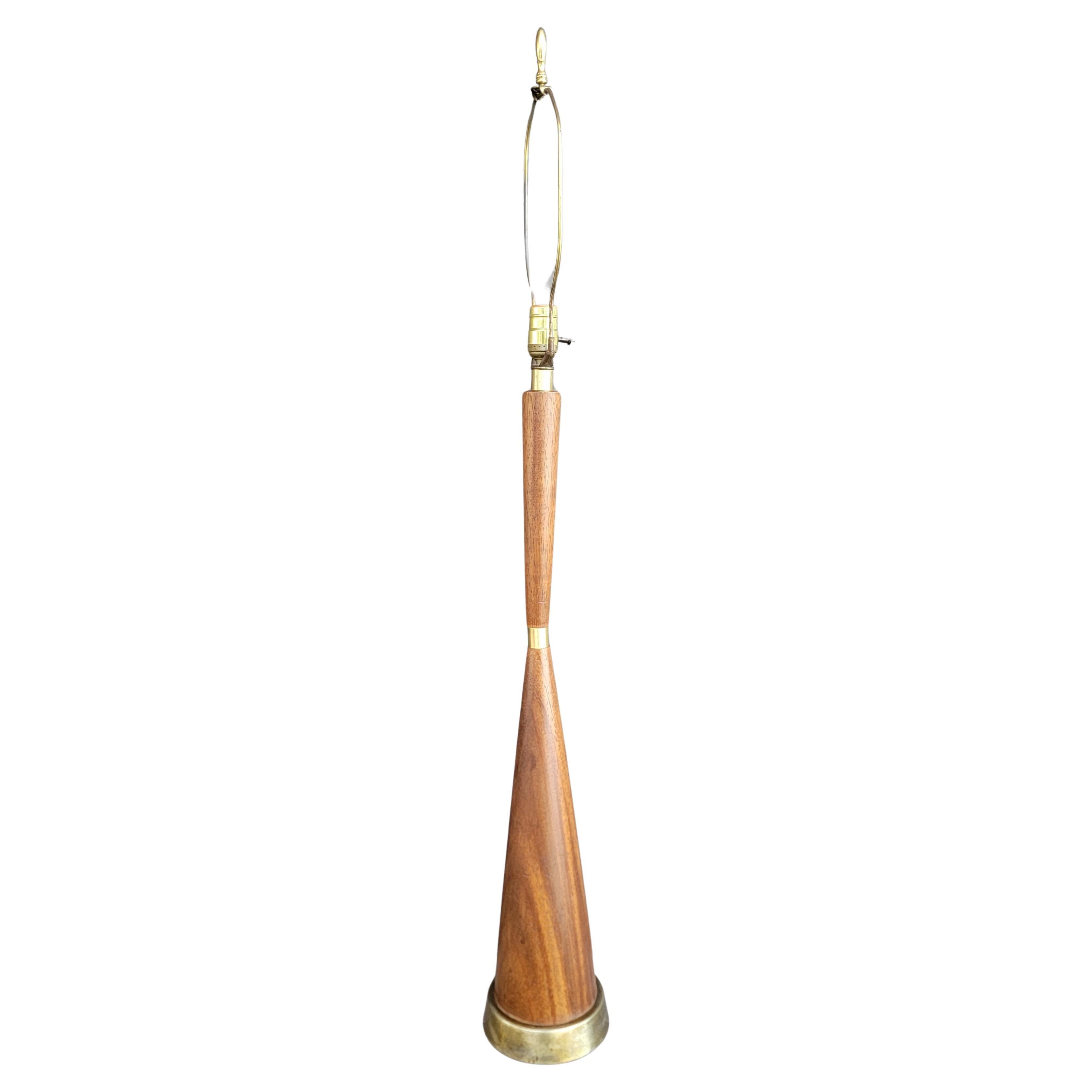 Walnut Hourglass Table Lamp 1960's