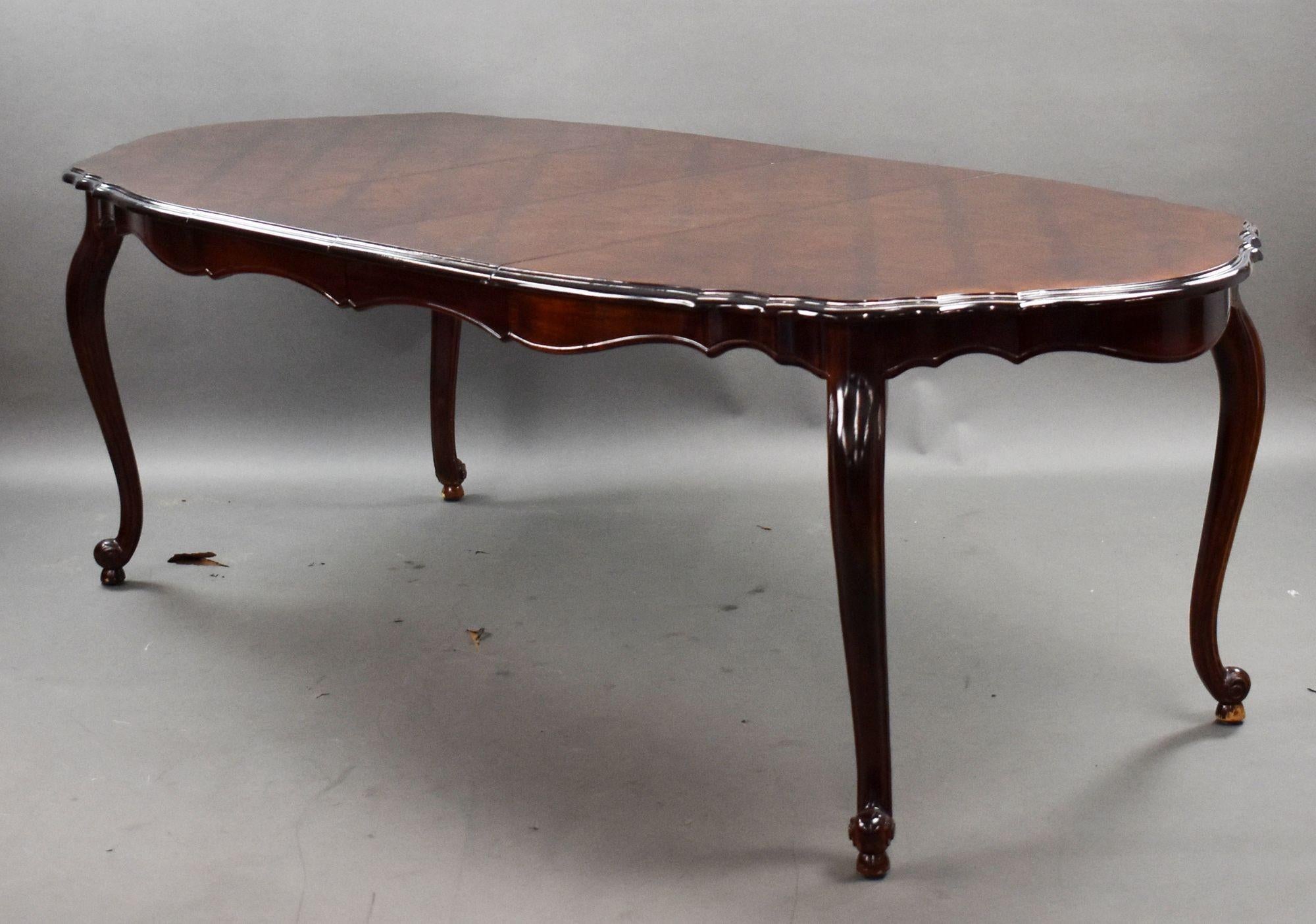 Italian Walnut Inlaid Dining Table For Sale
