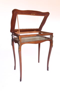 Walnut  & inlaid Marquetry Bijouterie Cabinet