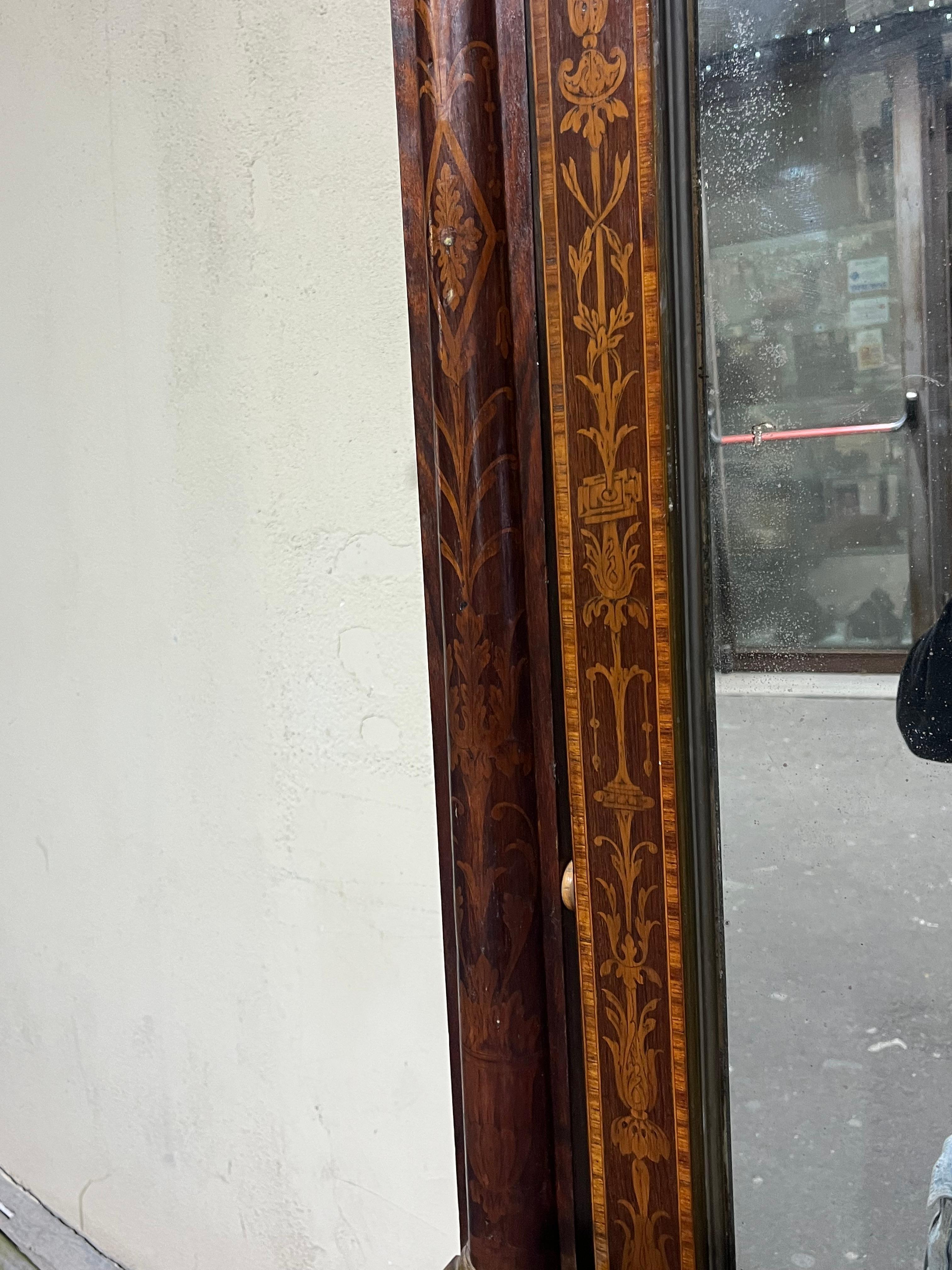 Walnut inlaid psyche of Charles X For Sale 6