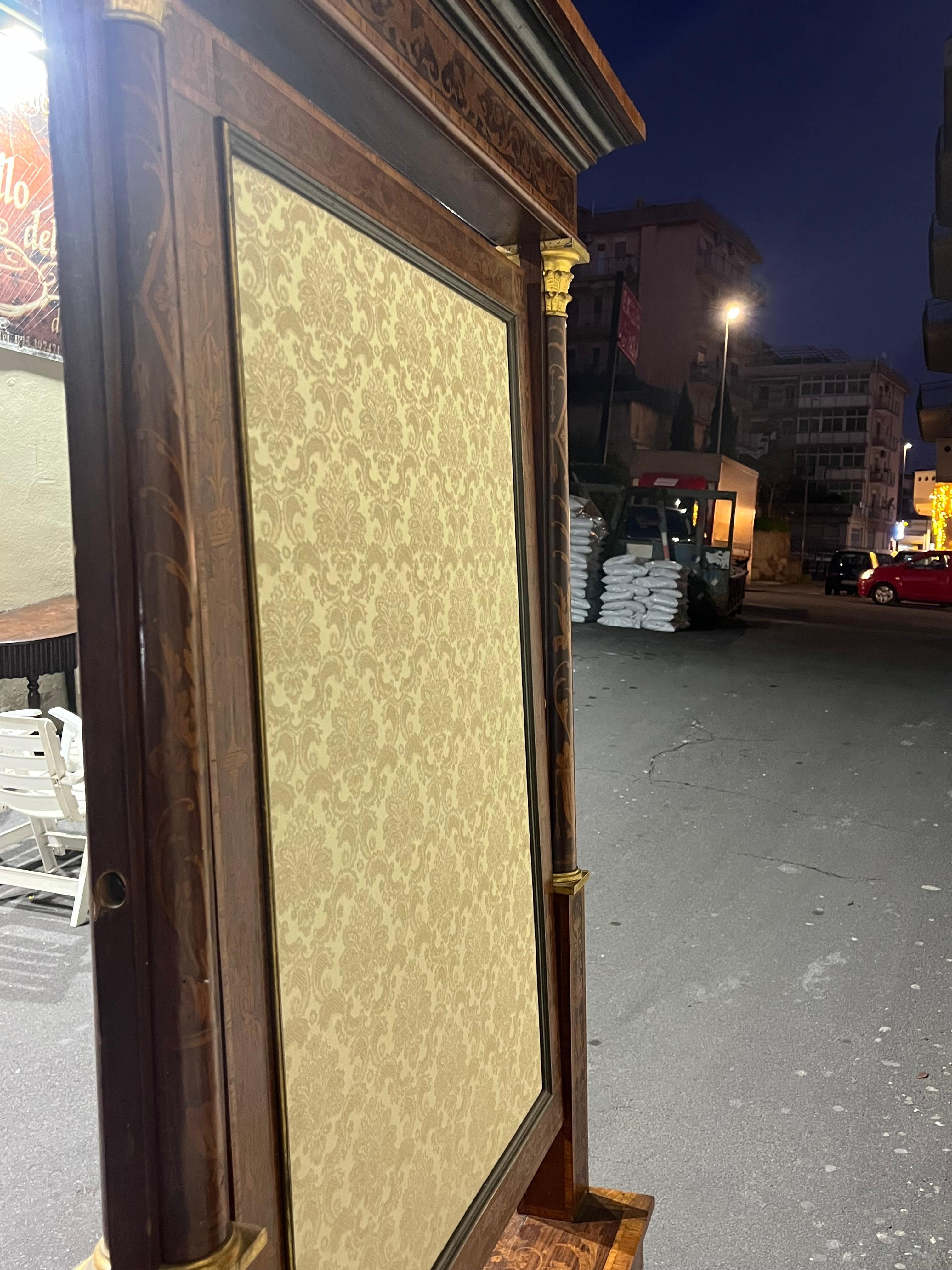 Walnut inlaid psyche of Charles X For Sale 11