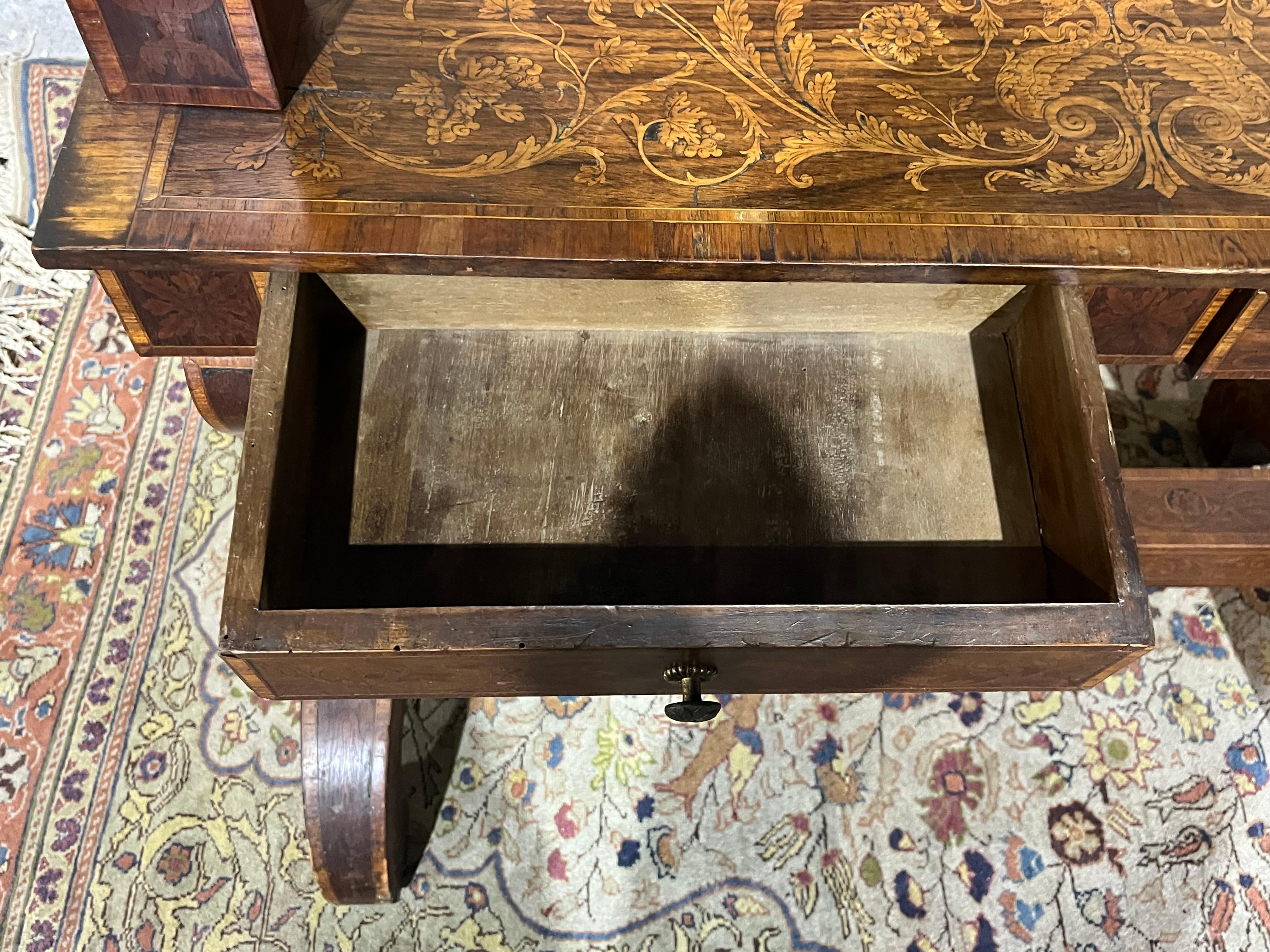 Walnut inlaid psyche of Charles X For Sale 14