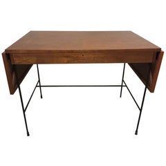 Walnut and Iron Architecte Extendable High Desk Table, circa 1950s