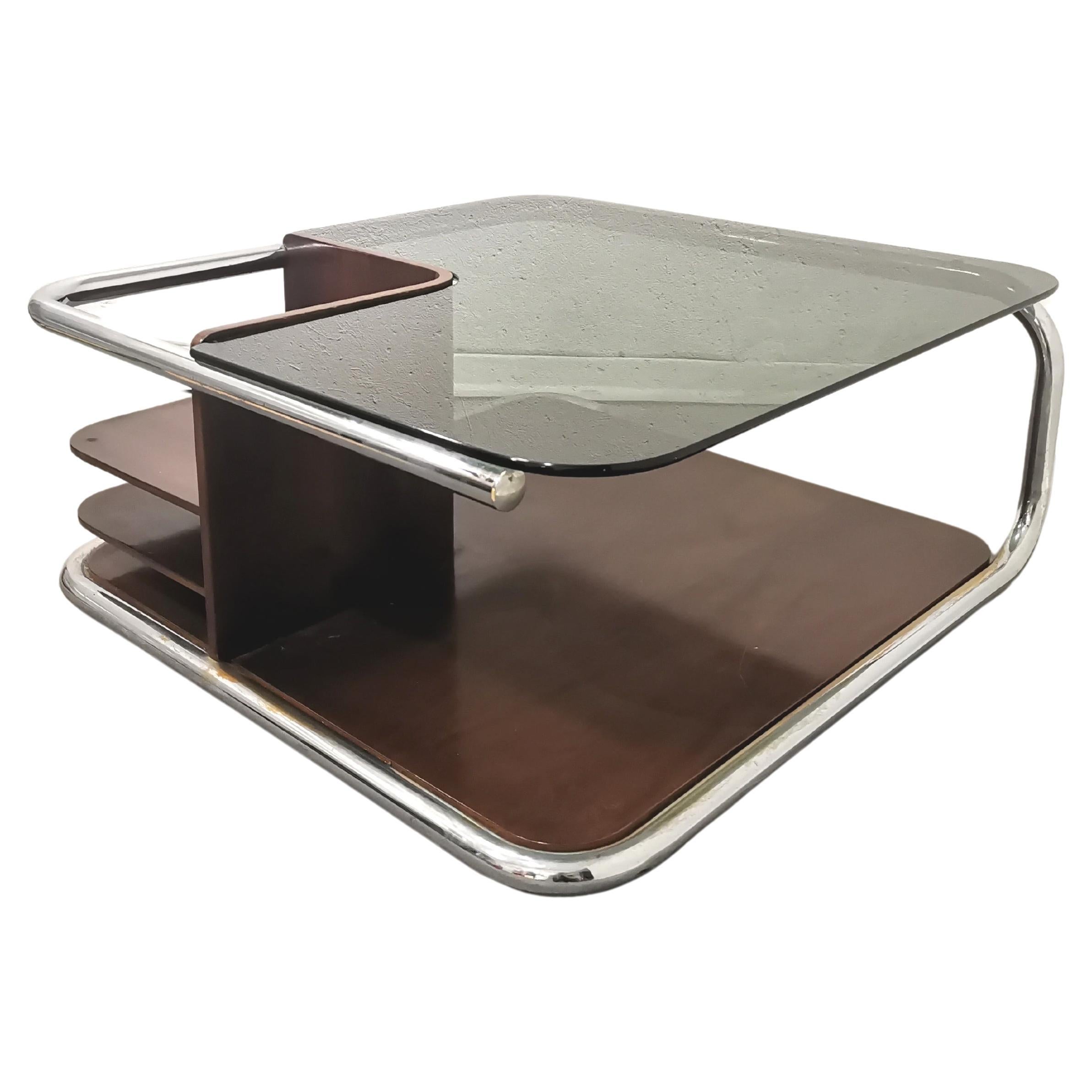 Italienisches WALNUT-Couchtisch, BAUHAUS, 1970er Jahre