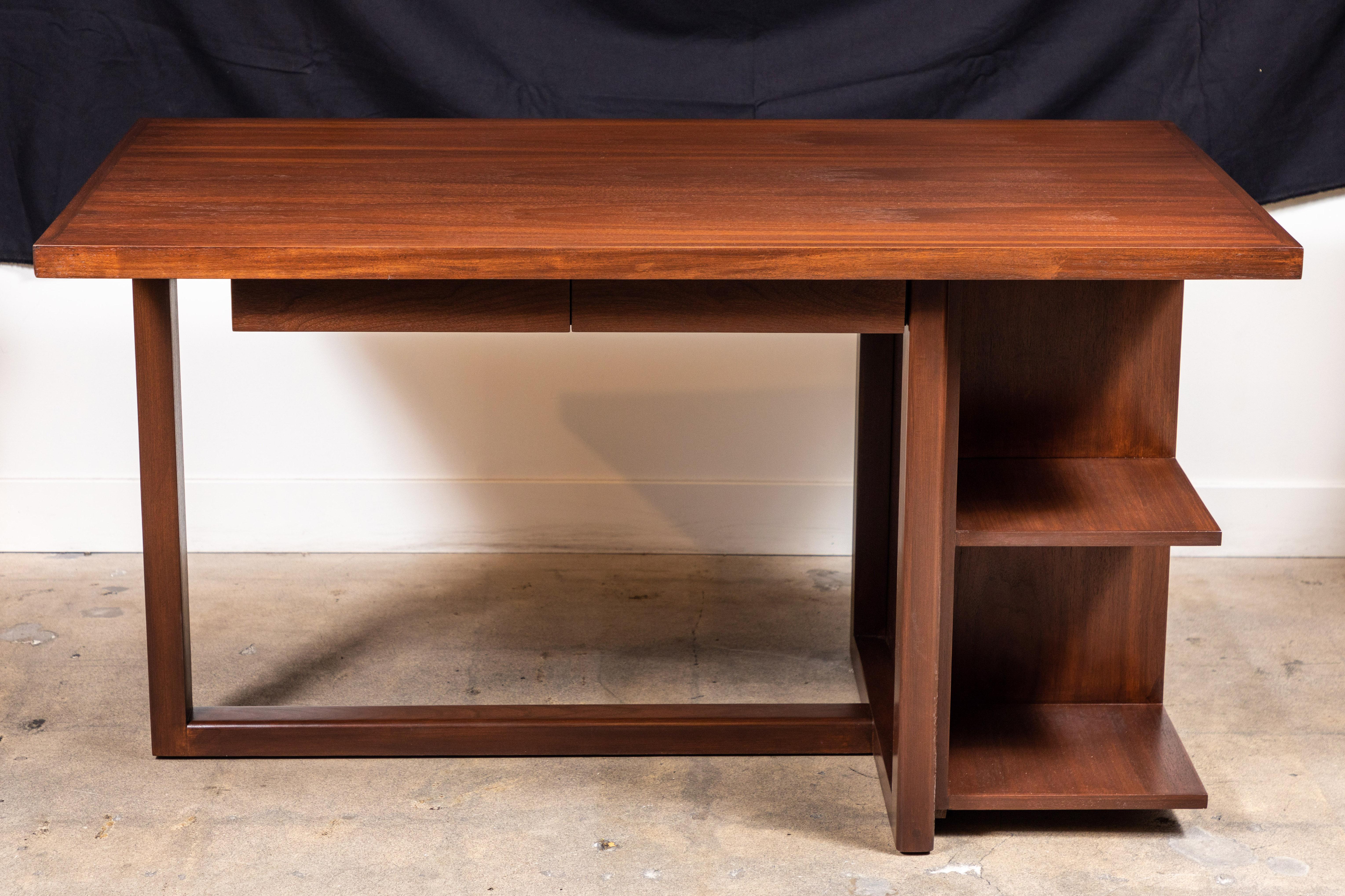 Contemporary Walnut Ivanhoe Desk with Pencil Drawers by Lawson-Fenning