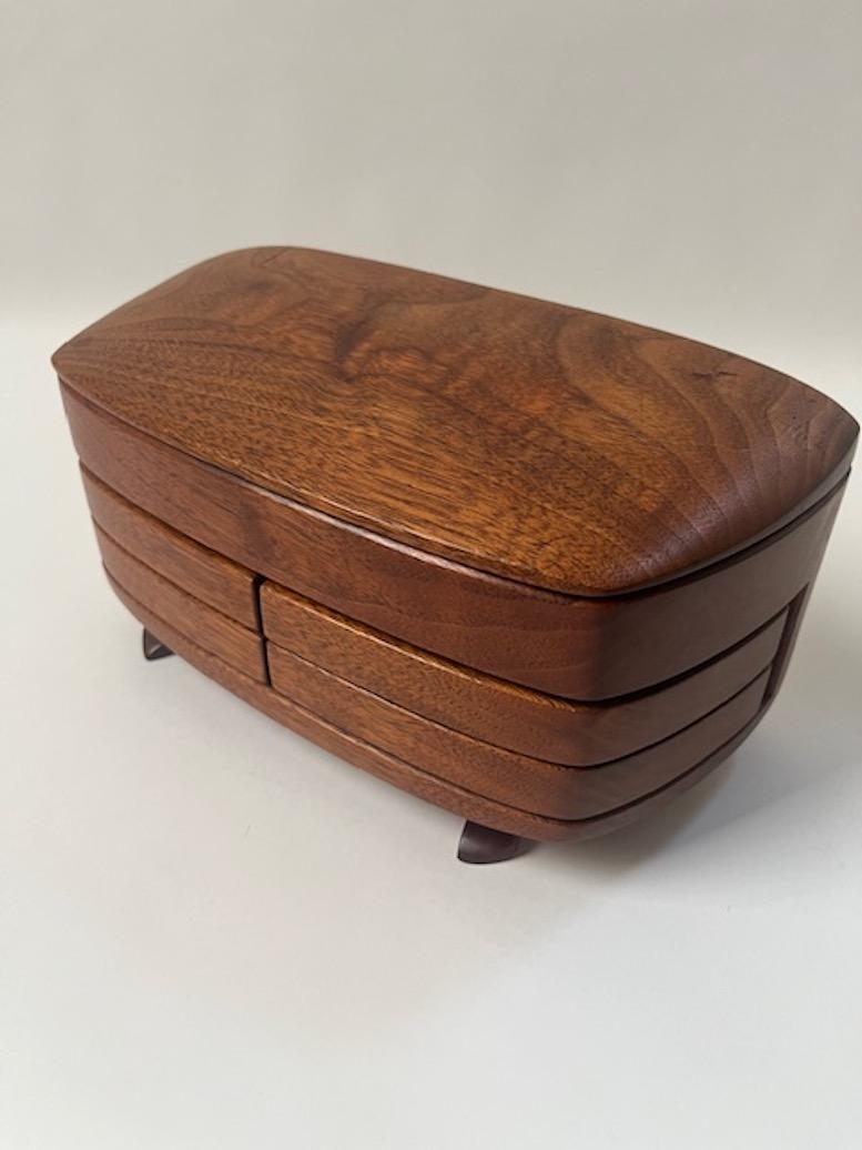 American Walnut Jewelery Box For Sale