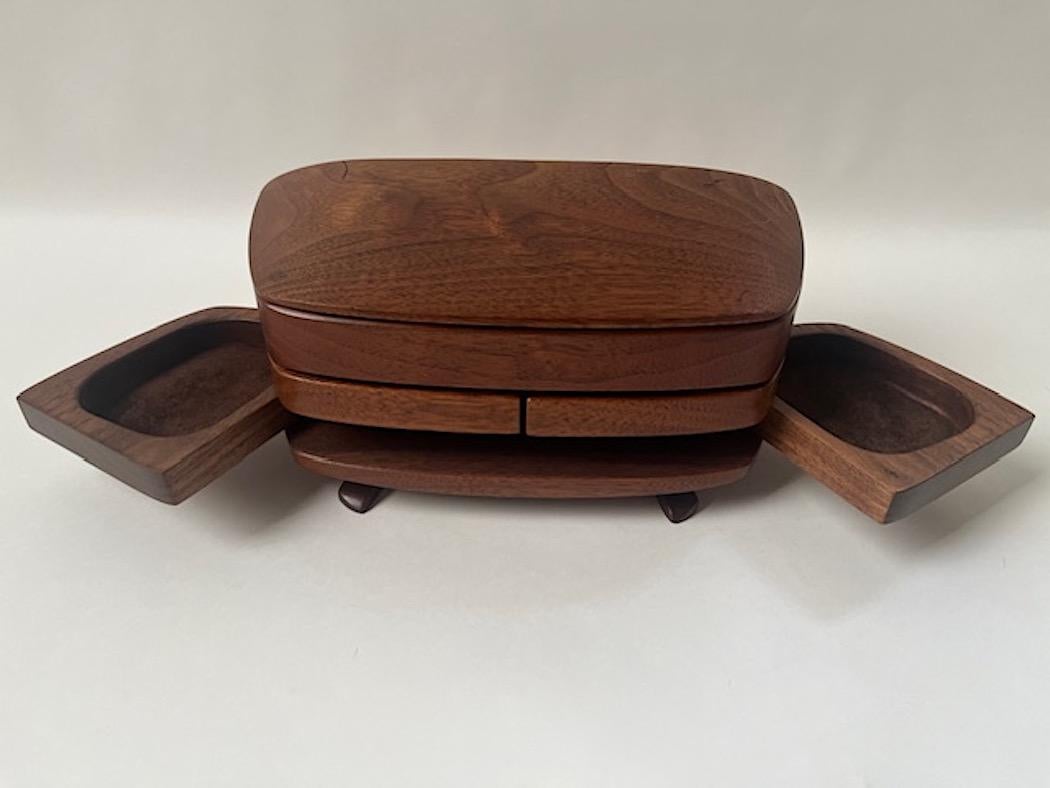 Mid-20th Century Walnut Jewelery Box For Sale