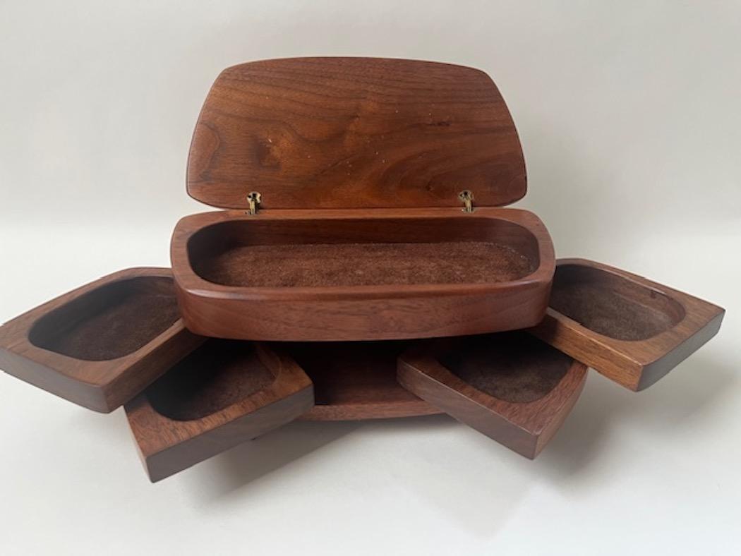 Walnut Jewelery Box For Sale 1