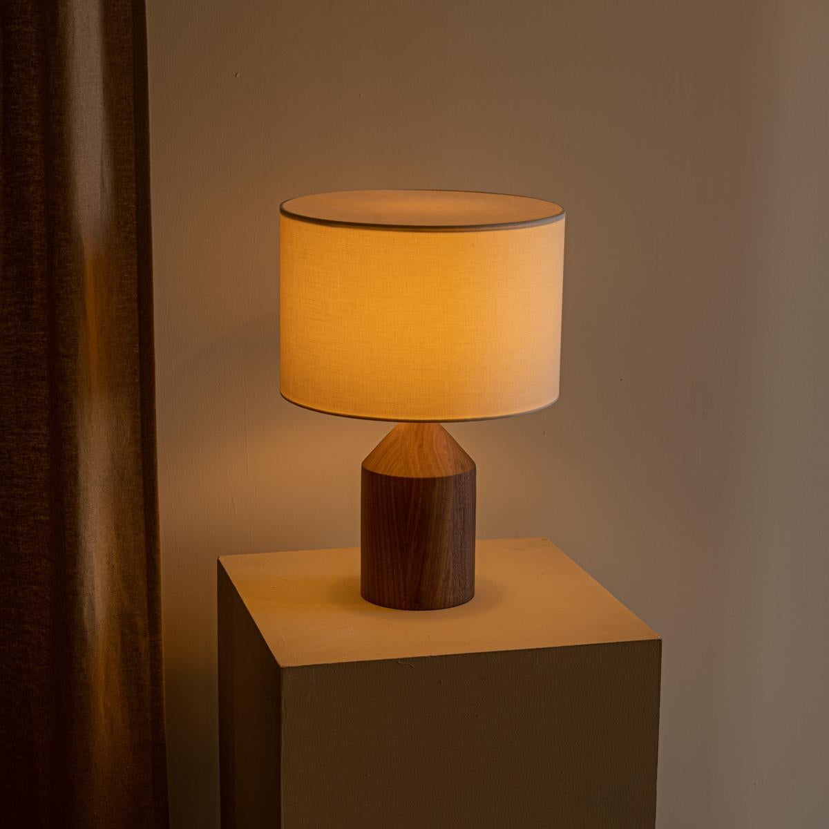 Walnut Josef Table Lamp by Simone & Marcel In New Condition For Sale In Geneve, CH