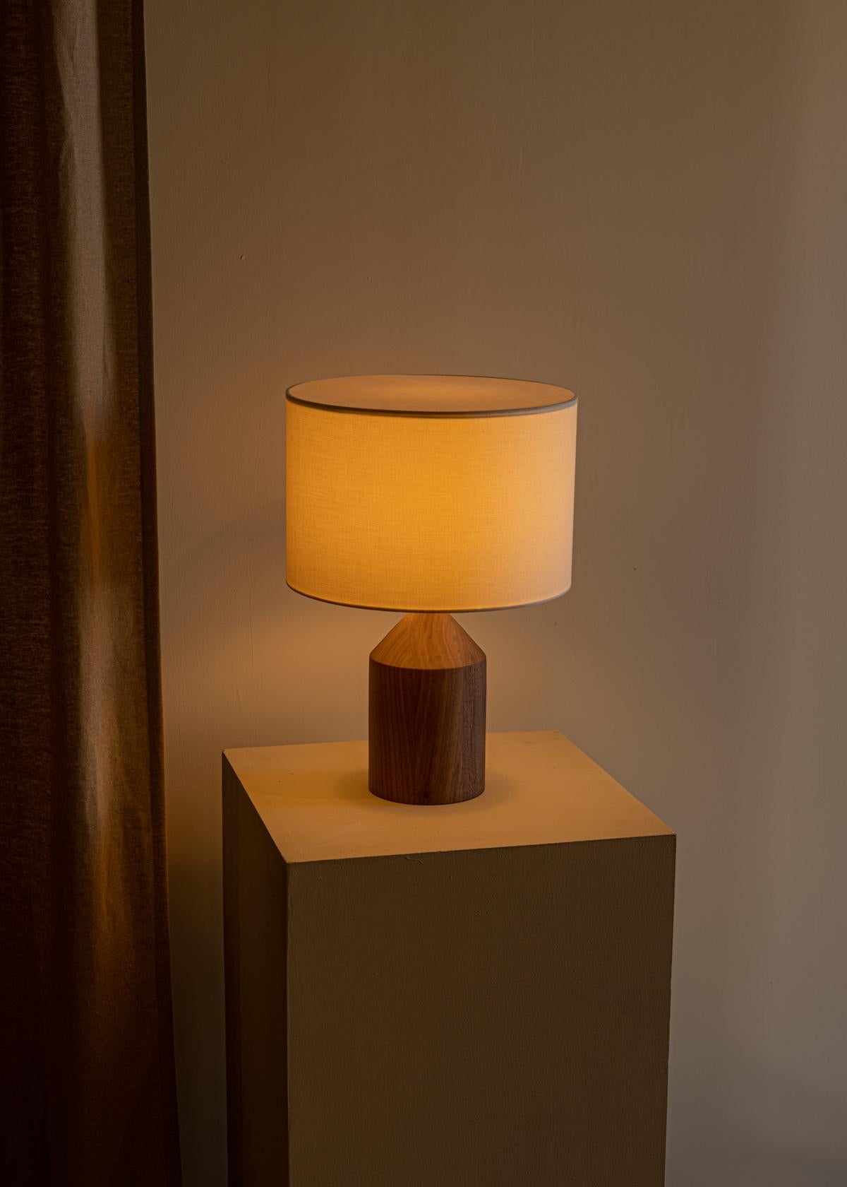 Contemporary Walnut Josef Table Lamp by Simone & Marcel For Sale