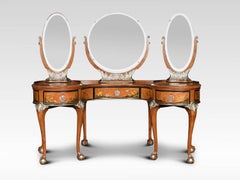 Walnut Kidney Shaped Chinoiserie Decorated Dressing Table