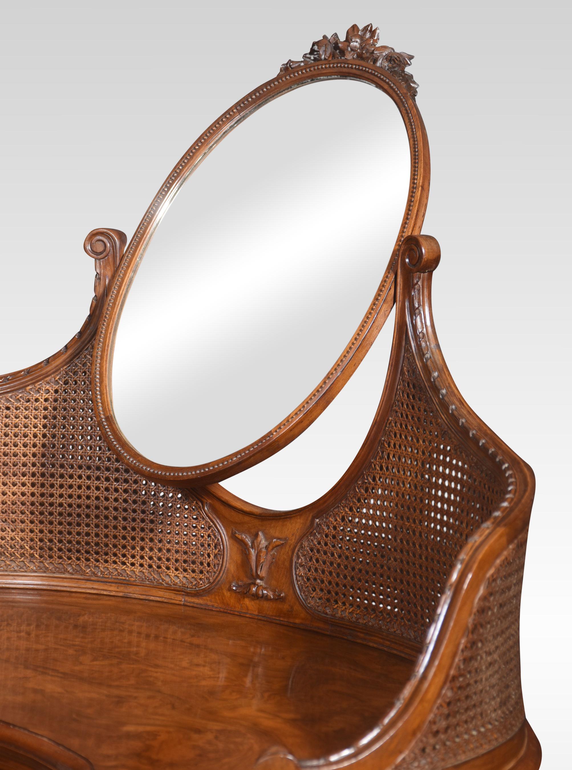 Walnut kidney shaped dressing table For Sale 2