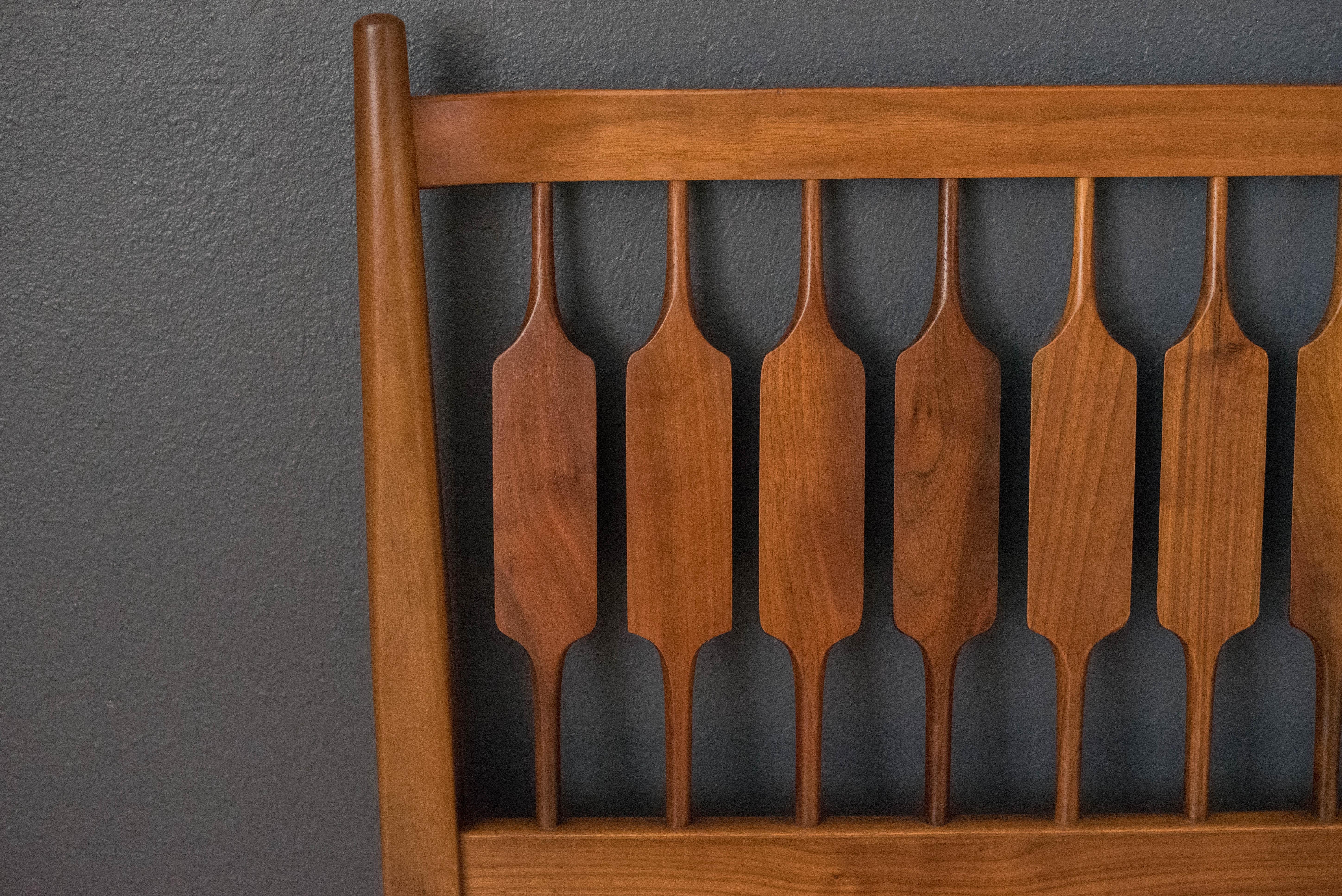 Mid-Century Modern Walnut Kipp Stewart & Stewart McDougall Drexel Declaration King Headboard